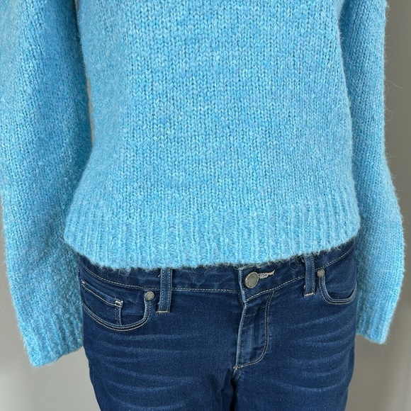 Derek Lam 10 Crosby Locken Puff Sleeve Sweater in Light Blue Alpaca Sz S - Picture 5 of 12
